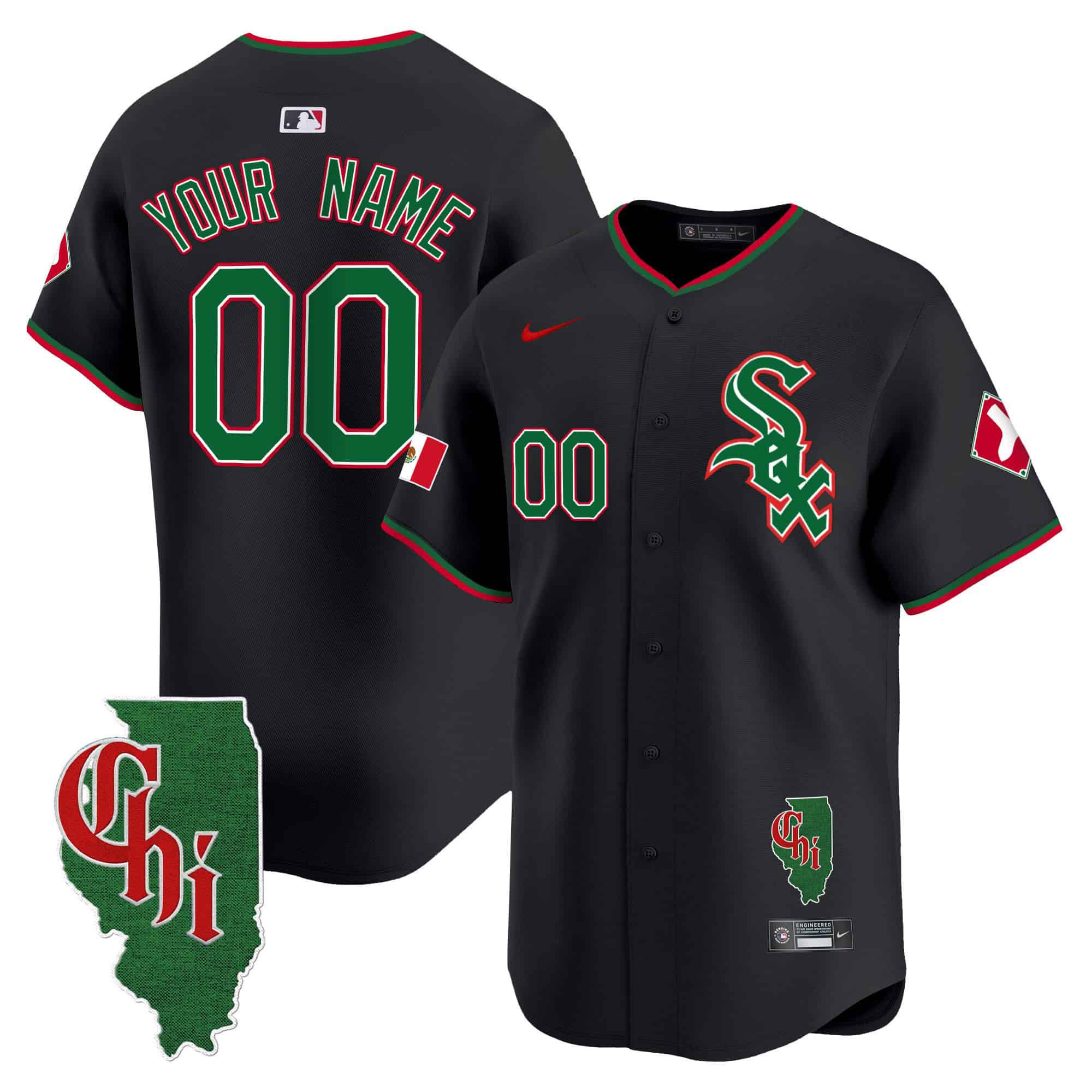 Men Chicago White Sox Black 2024 Nike Mexico Vapor Premier Limited Custom MLB Jersey